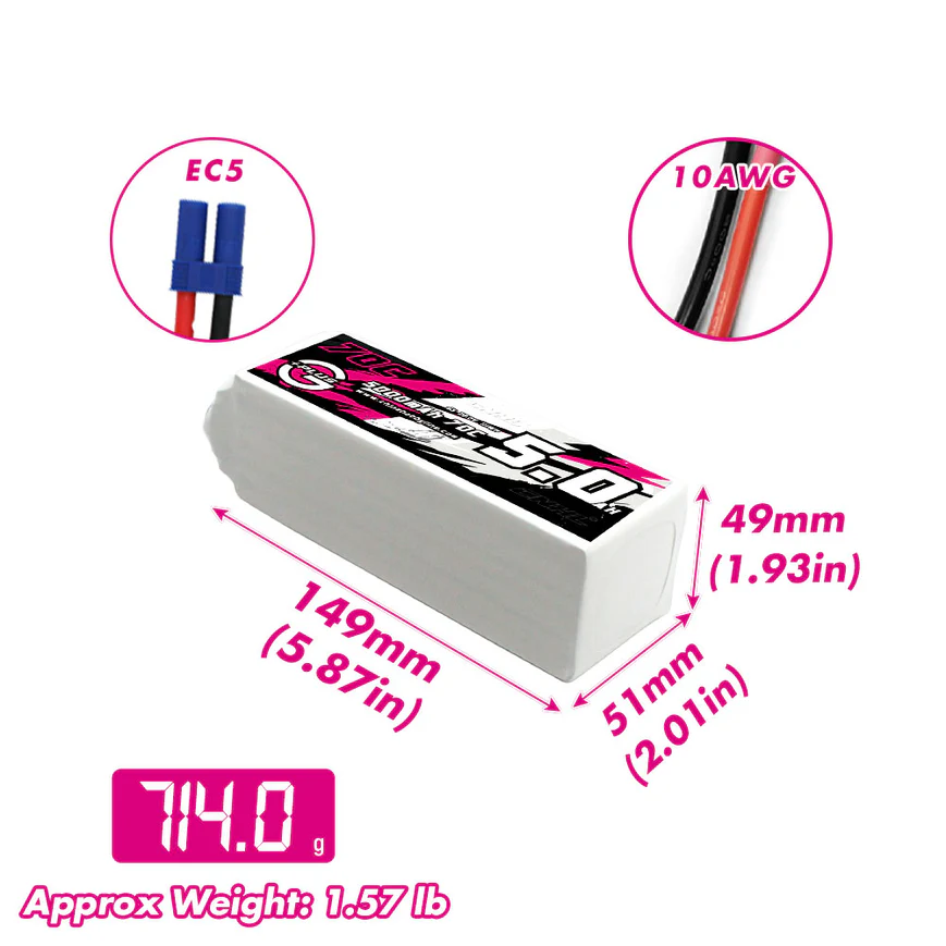 CNHL Lipo 6S 22,2 V batería 50 - 6S Lipo Battery 22.2V 5000Mah reseña y precio