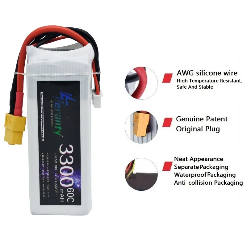 Batería LiPo RC de 14,8 V, 4S, - 4S Lipo Battery 14.8V 6000Mah reseña y precio