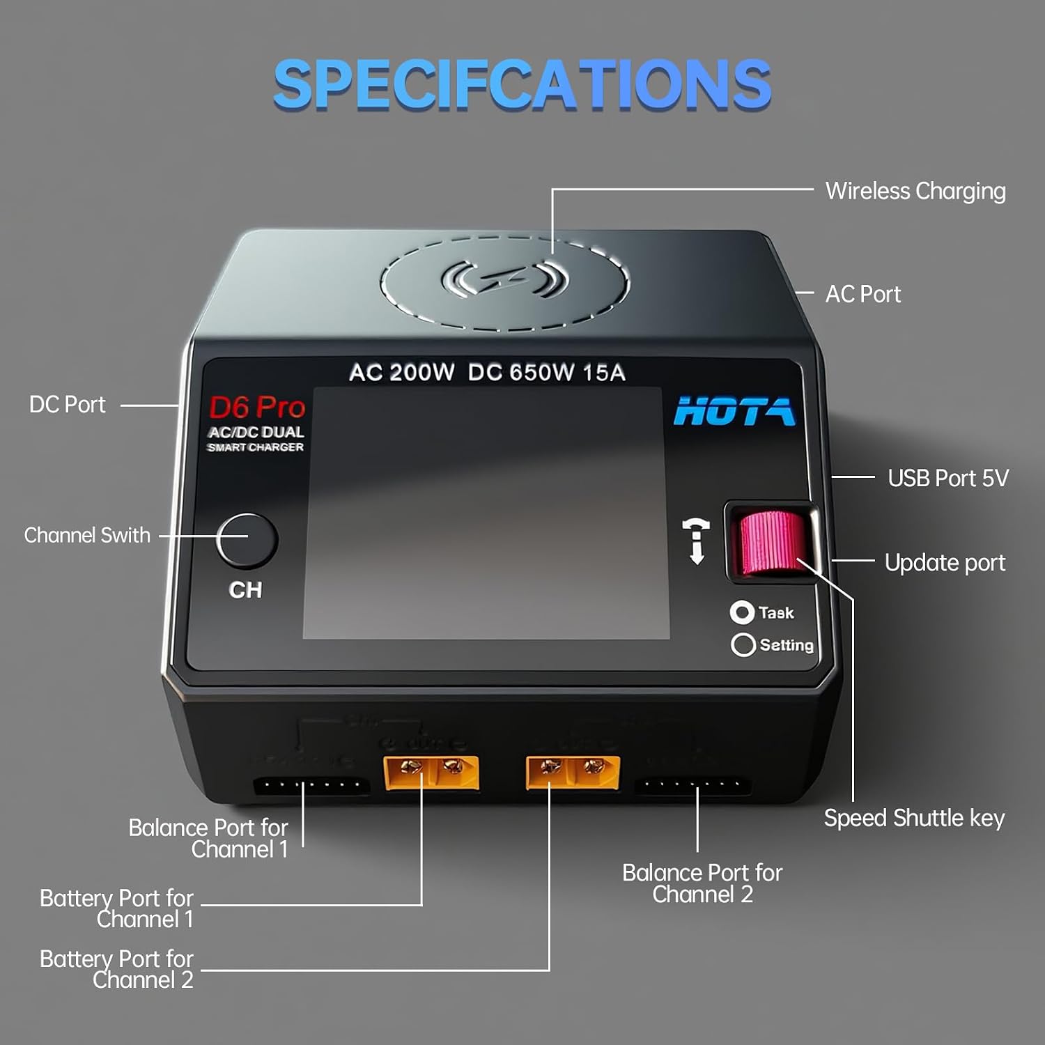Cargador de Baterías Lipo HOTA - Hota D6 Pro Dual Lipo Charger reseña y precio